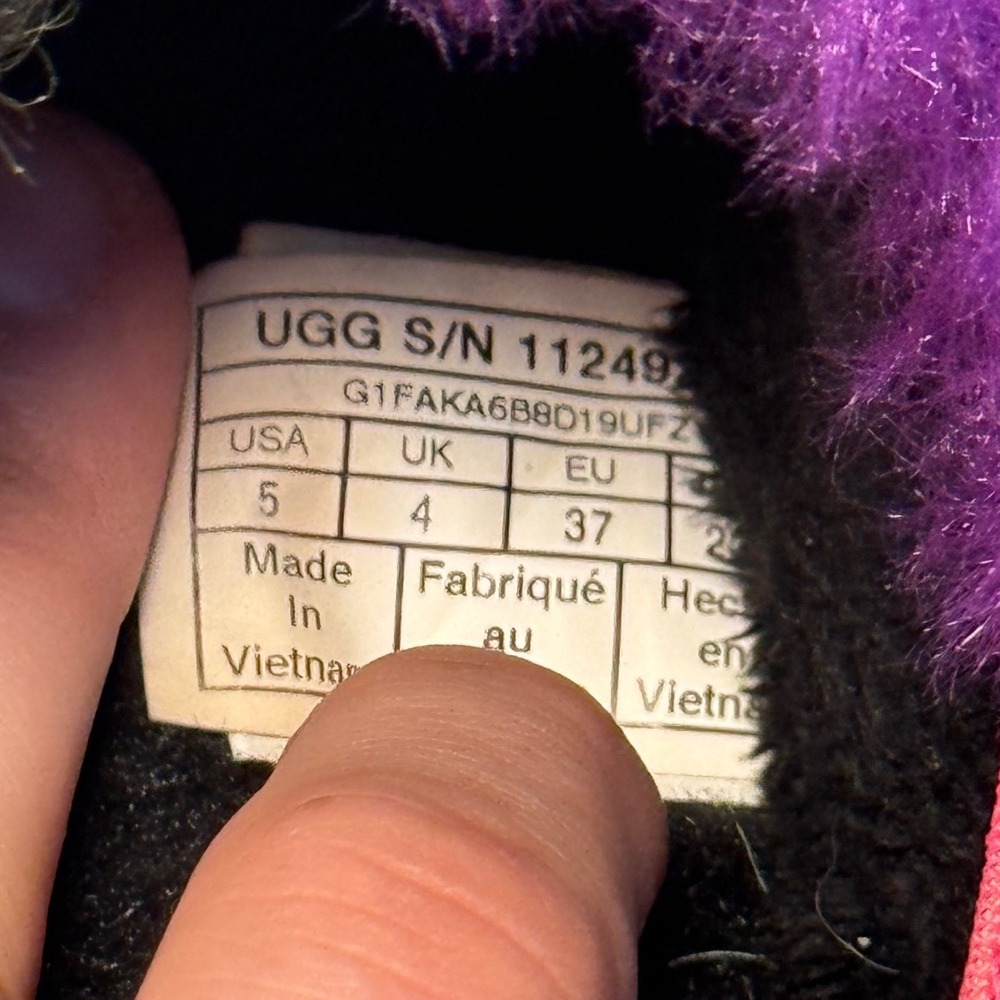 UGG 5 Fluff Yeah Slide Patchwork Colorful Furry Sandal Slippers - Women's - Picture 8 of 8
